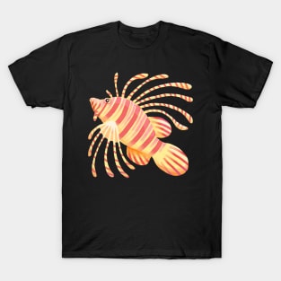 Whimsical Ocean Coral Reef Lionfish in Digital T-Shirt